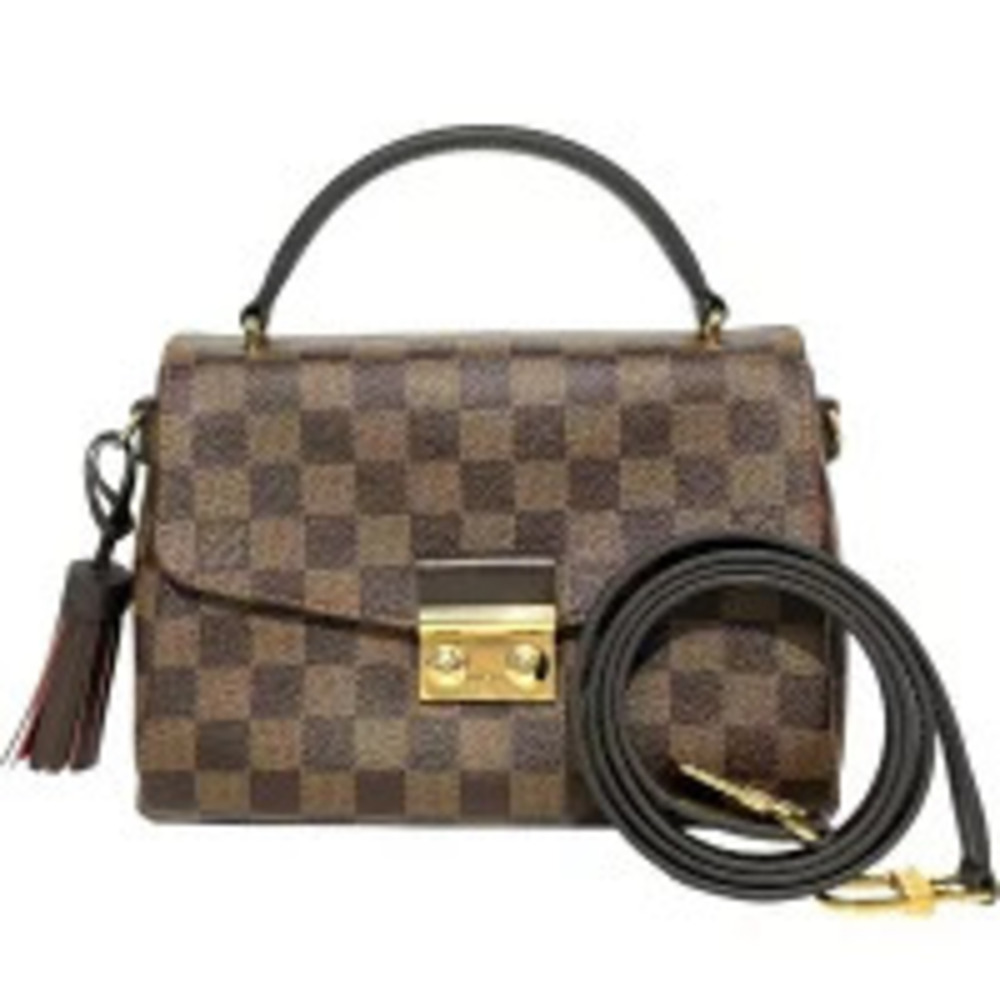 Louis Vuitton Croisette Handbag Damier Ebene Brown Shoulder Bag